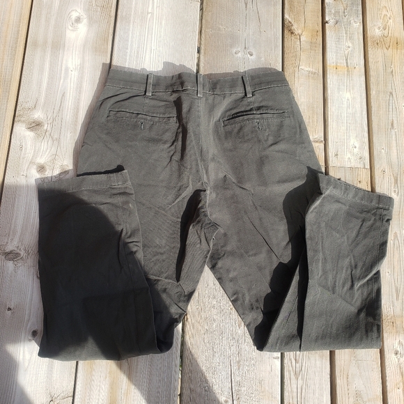 Uniqlo Chinos Medium (30x26) Mid Rise Green Stretch Preppy Cotton Slim Fit - Picture 2 of 6